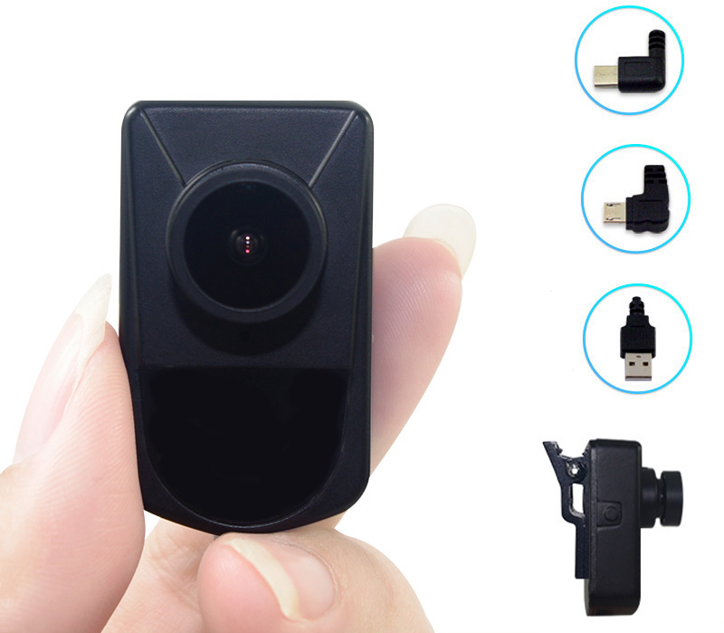 2.0 MP 1920x1080 30FPS Clip-On 360 Degrees Rotation Miniature Metal Black Case USB Camera Built-In Microphone